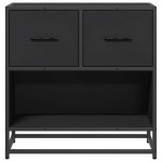 vidaXL Noptiera neagra 60x31x60 cm lemn prelucrat si metal