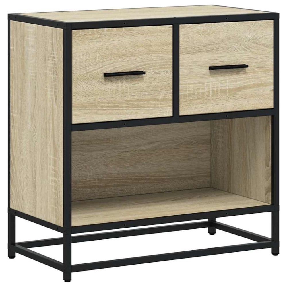 vidaXL Noptiera din stejar Sonoma 60x31x60 cm lemn prelucrat si metal