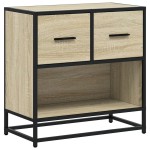 vidaXL Noptiera din stejar Sonoma 60x31x60 cm lemn prelucrat si metal