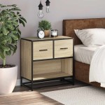 vidaXL Noptiera din stejar Sonoma 60x31x60 cm lemn prelucrat si metal