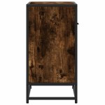 vidaXL Noptiera stejar afumat 60x31x60 cm lemn prelucrat si metal