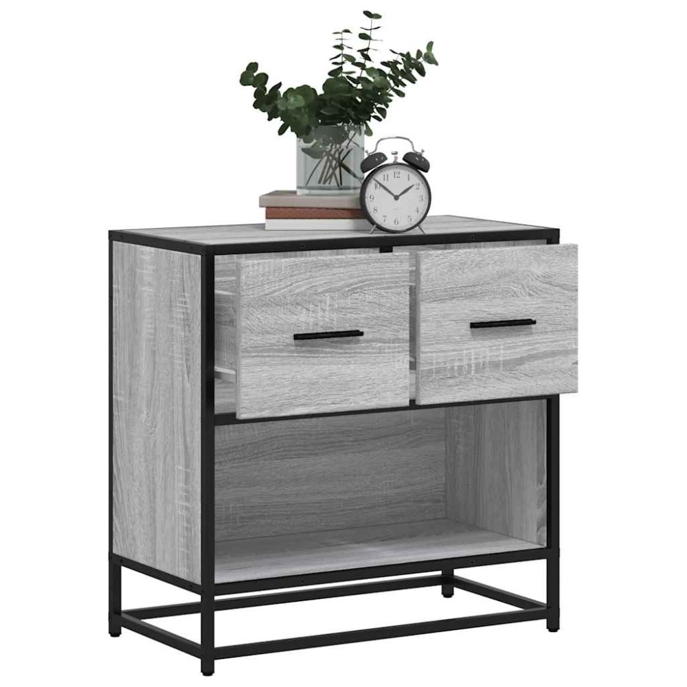 vidaXL Noptiera gri Sonoma 60x31x60 cm lemn prelucrat si metal