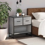 vidaXL Noptiera gri Sonoma 60x31x60 cm lemn prelucrat si metal