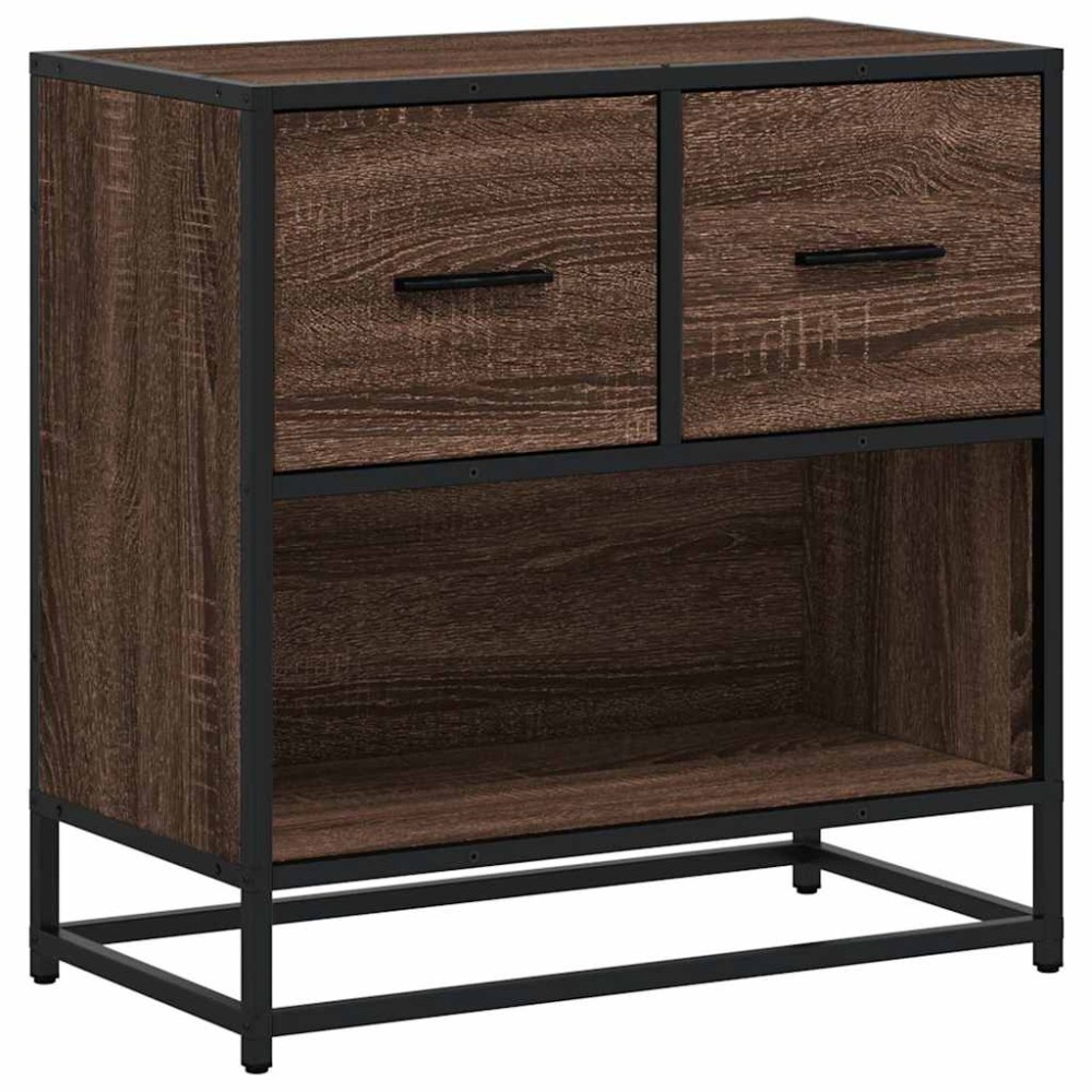vidaXL Noptiera stejar maro 60x31x60 cm lemn prelucrat si metal