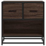 vidaXL Noptiera stejar maro 60x31x60 cm lemn prelucrat si metal
