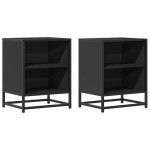 vidaXL Noptiere 2 buc Negru 40x31x50 cm Lemn și metal prelucrat