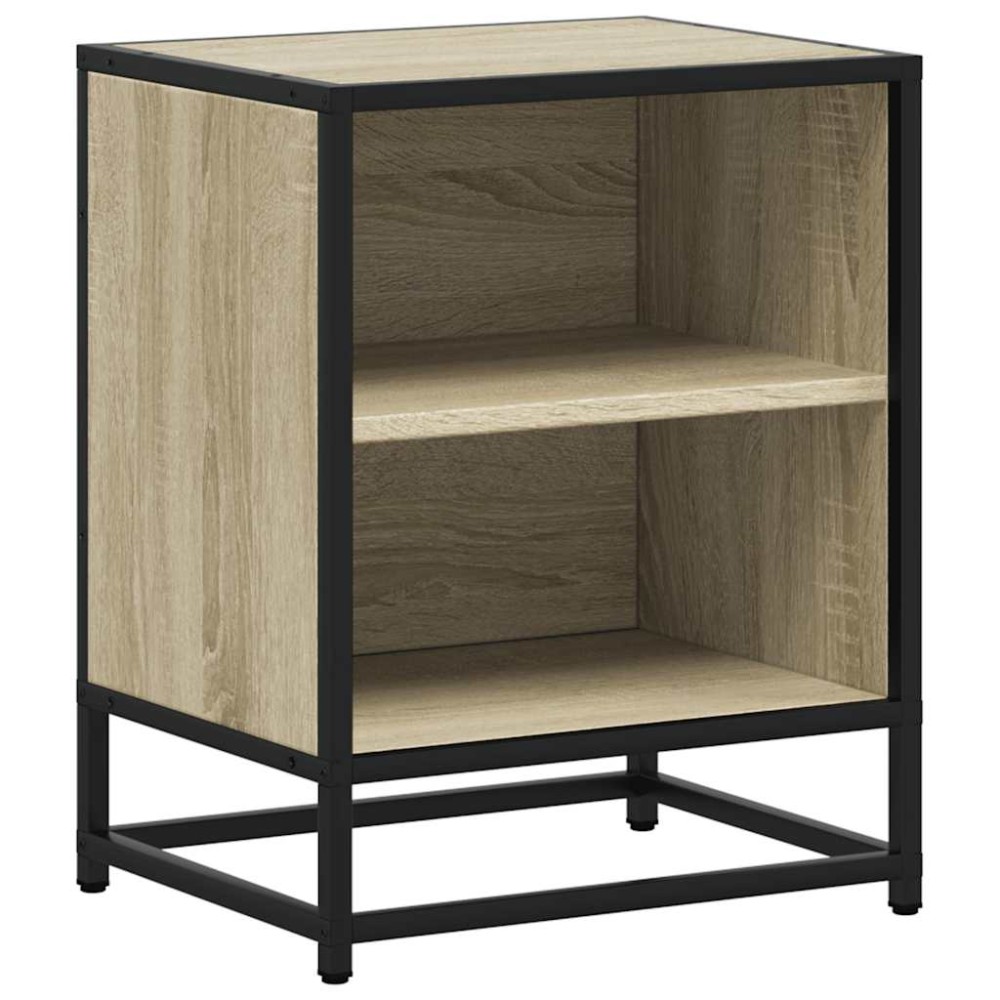 vidaXL Noptiera din stejar Sonoma 40x31x50 cm lemn prelucrat si metal