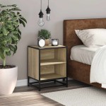 vidaXL Noptiera din stejar Sonoma 40x31x50 cm lemn prelucrat si metal