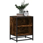 vidaXL Noptiera stejar afumat 40x31x50 cm lemn prelucrat si metal