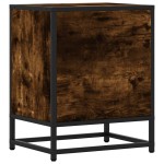 vidaXL Noptiera stejar afumat 40x31x50 cm lemn prelucrat si metal