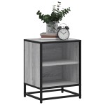 vidaXL Noptiera gri Sonoma 40x31x50 cm lemn prelucrat si metal