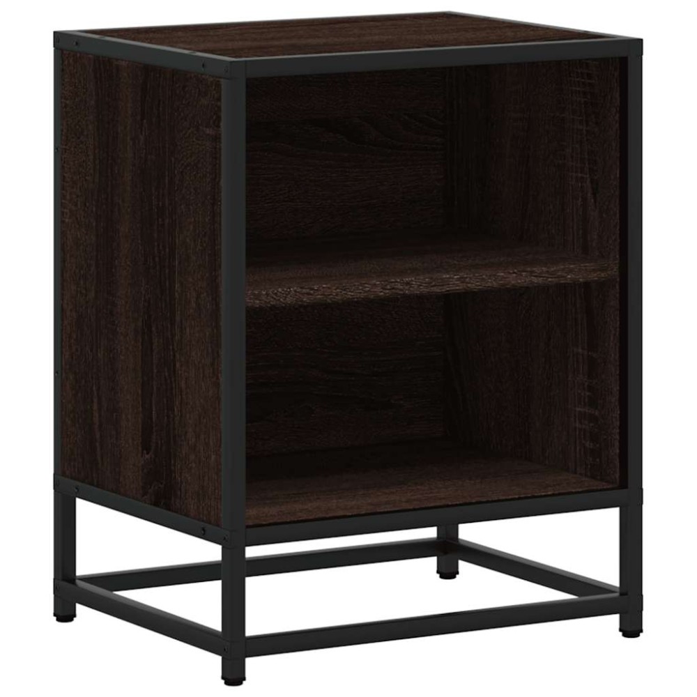vidaXL Noptiera din stejar maro 40x31x50 cm lemn prelucrat si metal