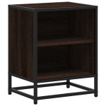 vidaXL Noptiere 2 buc Stejar maro 40x31x50 cm Lemn prelucrat și metal
