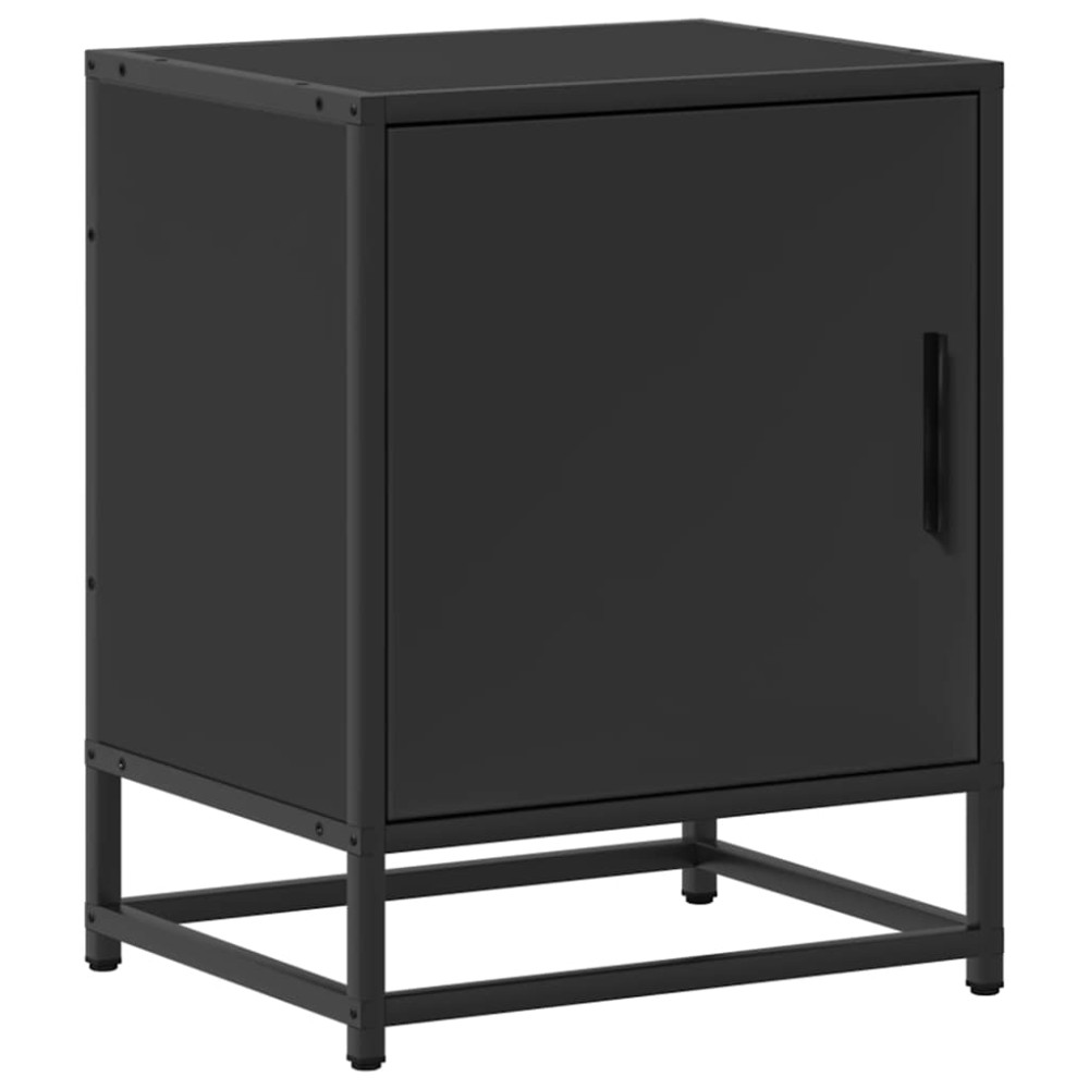 vidaXL Noptiera neagra 40x31x50 cm lemn prelucrat si metal