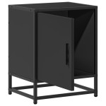 vidaXL Noptiera neagra 40x31x50 cm lemn prelucrat si metal
