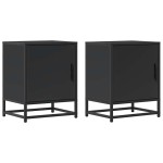 vidaXL Noptiere 2 buc Negru 40x31x50 cm Lemn și metal prelucrat
