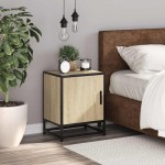 vidaXL Noptiera din stejar Sonoma 40x31x50 cm lemn prelucrat si metal