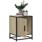 vidaXL Noptiera din stejar Sonoma 40x31x50 cm lemn prelucrat si metal