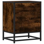 vidaXL Noptiera stejar afumat 40x31x50 cm lemn prelucrat si metal
