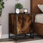 vidaXL Noptiera 2 buc stejar afumat 40x31x50cm lemn prelucrat si metal vidaXL Noptiera 2 buc stejar afumat 40x31x50cm lemn prelucrat si metal