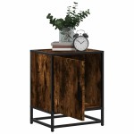 vidaXL Noptiera 2 buc stejar afumat 40x31x50cm lemn prelucrat si metal vidaXL Noptiera 2 buc stejar afumat 40x31x50cm lemn prelucrat si metal