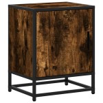 vidaXL Noptiera 2 buc stejar afumat 40x31x50cm lemn prelucrat si metal vidaXL Noptiera 2 buc stejar afumat 40x31x50cm lemn prelucrat si metal