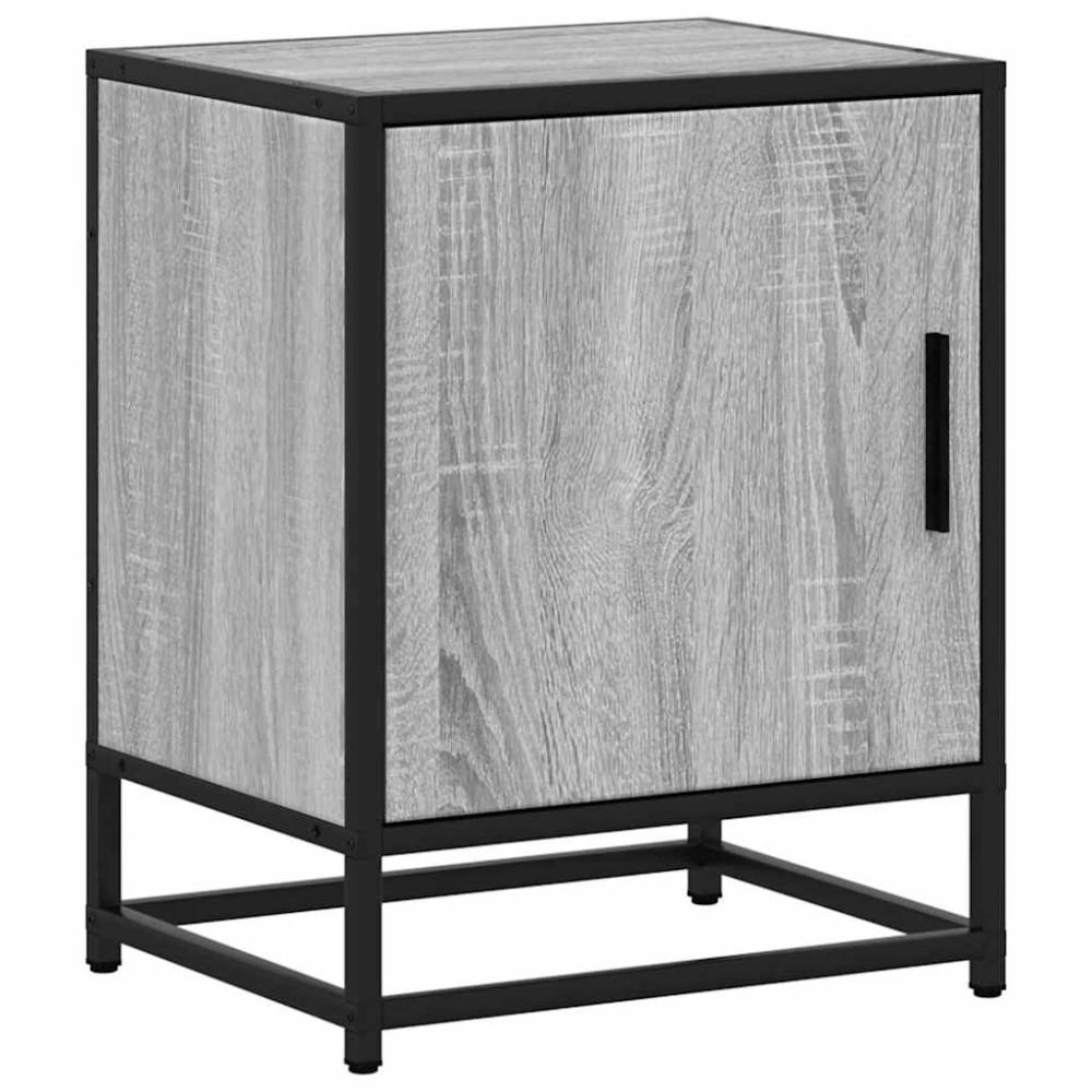 vidaXL Noptiera gri Sonoma 40x31x50 cm lemn prelucrat si metal