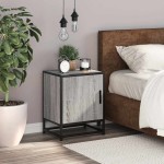 vidaXL Noptiera gri Sonoma 40x31x50 cm lemn prelucrat si metal