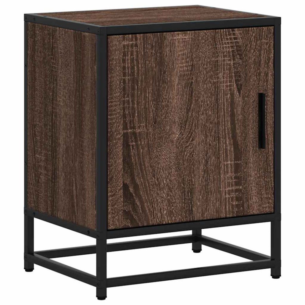 vidaXL Noptiera din stejar maro 40x31x50 cm lemn prelucrat si metal