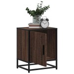 vidaXL Noptiera din stejar maro 40x31x50 cm lemn prelucrat si metal