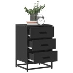 vidaXL Noptiera neagra 40x34,5x60 cm lemn prelucrat si metal