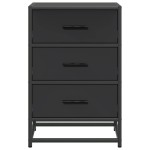 vidaXL Noptiera neagra 40x34,5x60 cm lemn prelucrat si metal