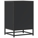 vidaXL Noptiera neagra 40x34,5x60 cm lemn prelucrat si metal