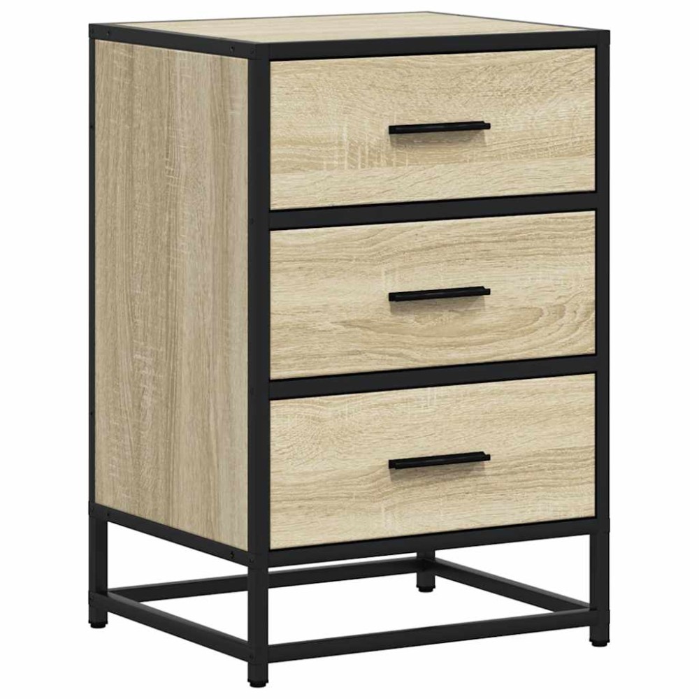 vidaXL Noptiera din stejar Sonoma 40x34,5x60cm lemn prelucrat si metal