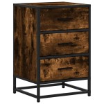 vidaXL Noptiera stejar afumat 40x34,5x60 cm lemn prelucrat si metal