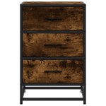 vidaXL Noptiera stejar afumat 40x34,5x60 cm lemn prelucrat si metal