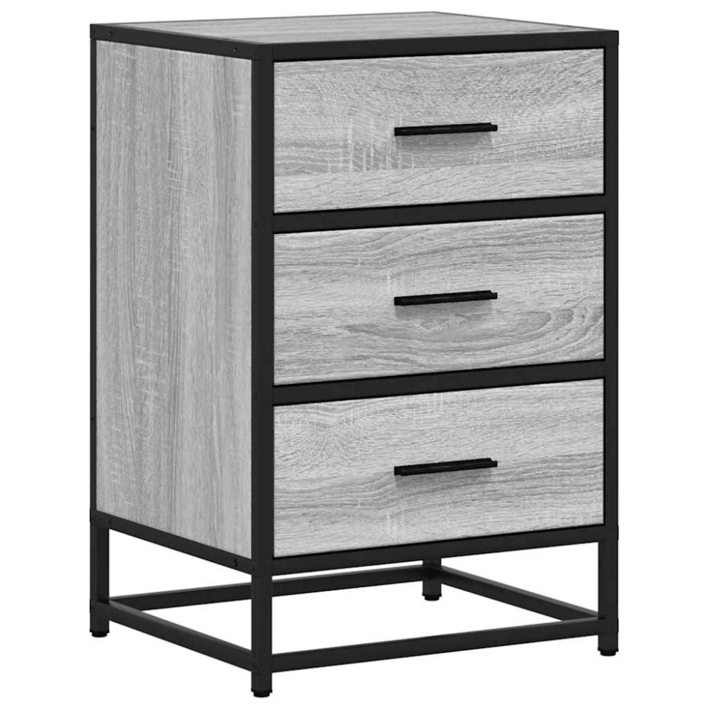 vidaXL Noptiera gri Sonoma 40x34,5x60 cm lemn prelucrat si metal