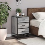 vidaXL Noptiera gri Sonoma 40x34,5x60 cm lemn prelucrat si metal