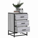 vidaXL Noptiera gri Sonoma 40x34,5x60 cm lemn prelucrat si metal