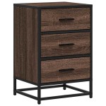vidaXL Noptiera stejar maro 40x34,5x60 cm lemn prelucrat si metal