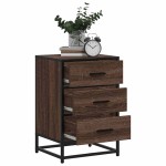 vidaXL Noptiera stejar maro 40x34,5x60 cm lemn prelucrat si metal