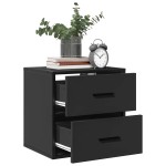 vidaXL Noptiere de perete, 2 buc., negru, 40x31x39,5 cm
