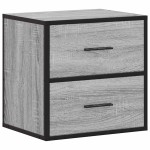vidaXL Noptieră montată pe perete gri Sonoma 40x31x39,5 cm