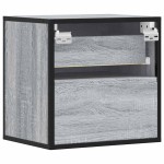 vidaXL Noptieră montată pe perete gri Sonoma 40x31x39,5 cm
