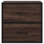 vidaXL Noptiere de perete, 2 buc., stejar maro, 40x31x39,5 cm