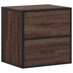 vidaXL Noptiere de perete, 2 buc., stejar maro, 40x31x39,5 cm