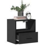 vidaXL Noptiere de perete, 2 buc., negru, 40x31x39,5 cm