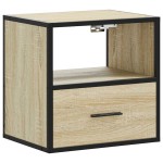 vidaXL Noptiere de perete, 2 buc., stejar sonoma, 40x31x39,5 cm