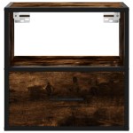 vidaXL Noptiere de perete, 2 buc., stejar fumuriu, 40x31x39,5 cm