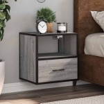 vidaXL Noptieră montată pe perete gri Sonoma 40x31x39,5 cm